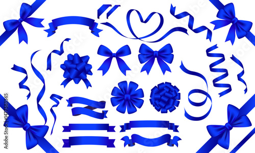Blue Ribbons and Bows Vector Illustration Design