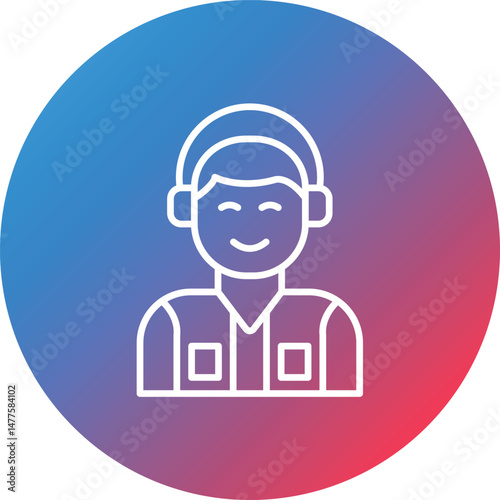 Film Director Line Gradient Circle Background Icon