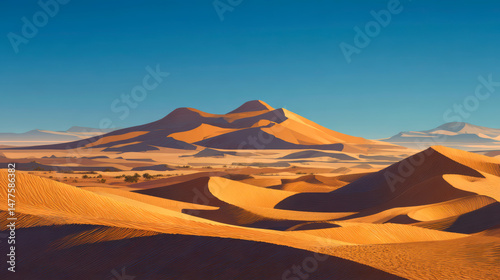 Fototapeta Naklejka Na Ścianę i Meble -  sand dunes in the desert under the hot sun