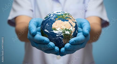 Globe held gently in protective hands