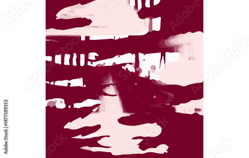 Abstract Composition of Red Hues with Organic Shapes