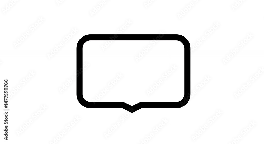 Naklejka premium Empty black speech bubble graphic