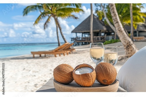 Wallpaper Mural Tropical Beach Getaway: Relaxation and Refreshment Torontodigital.ca