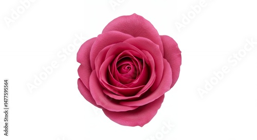 Pink rose isolated against white background
