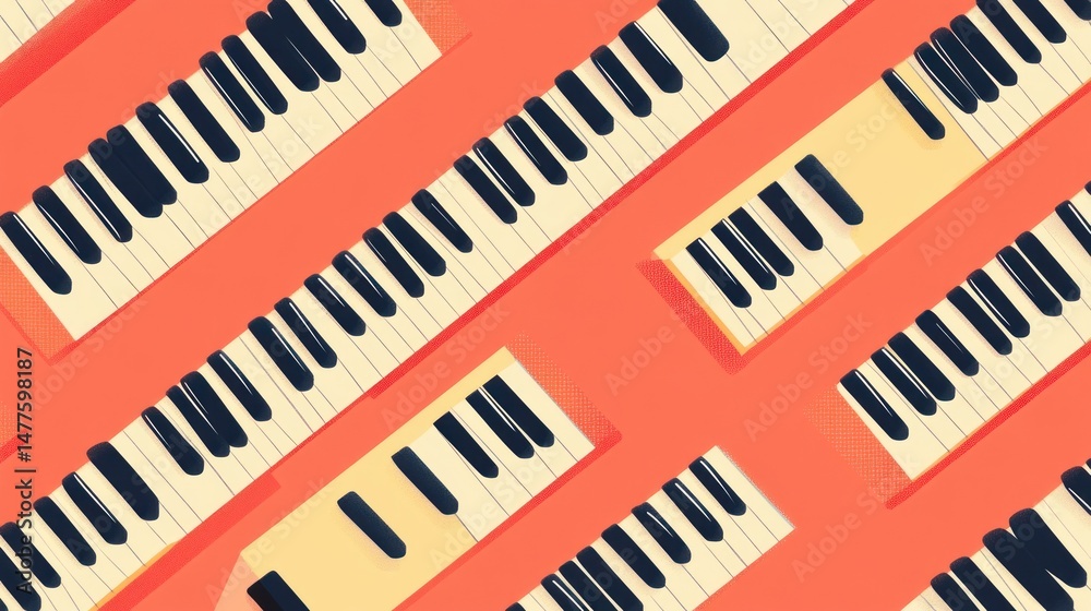 Naklejka premium Piano keyboard pattern