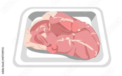 スーパーの鶏肉のイラスト