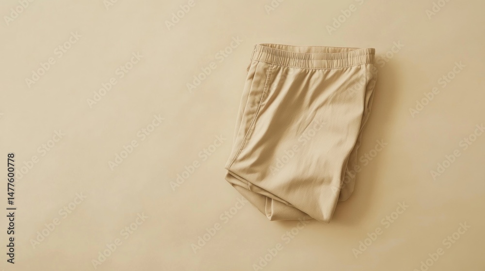 Fototapeta premium Folded Beige Shorts