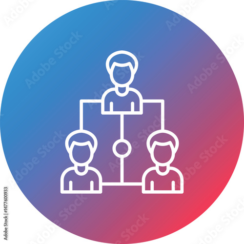 Hierarchy Line Gradient Circle Background Icon