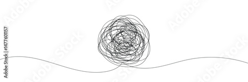 Hand-Drawn Scribbles of Tangled Intertwined Lines in Different Shapes and Size. Editable Line. Adjustable Stroke Width . Vector Illustration .EPS 10 . 