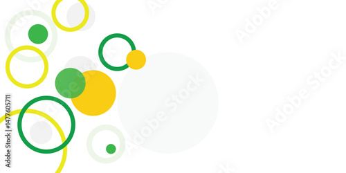 yellow grey and green circle banner background. Vector abstract graphic design banner pattern background template.