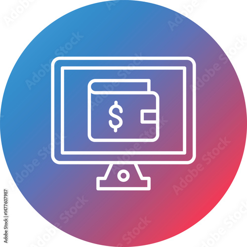 Ewallet Line Gradient Circle Background Icon