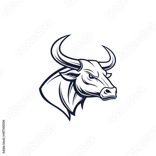 black and white bull