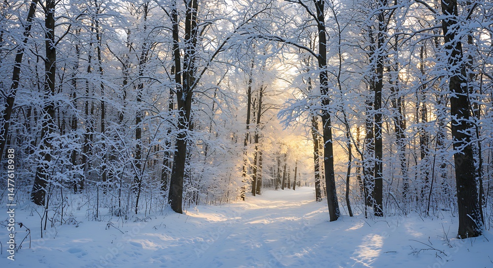 Obraz premium Winter's Golden Path