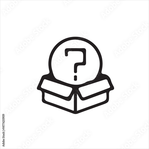 Unopened Box Conceals a Question Mark, Ideal for Mystery Concepts