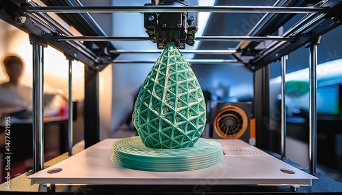 Obraz na płótnie a 3d printer creating a complex object showcasing the future of rapid prototyping