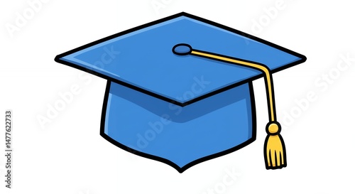 Blue graduation cap illustration
