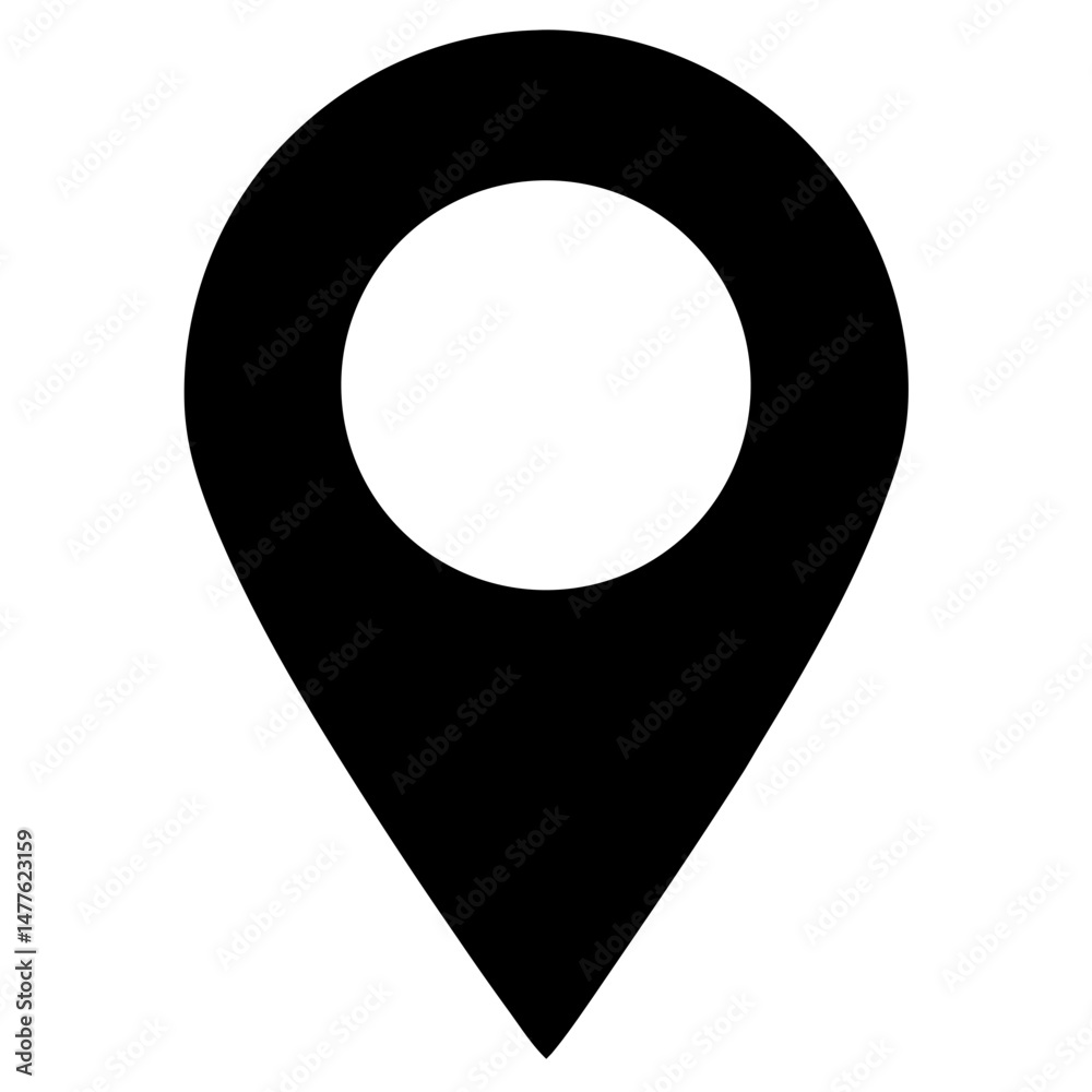 Simple location pointer icon silhouette vector illustration Simple location pointer icon silhouette vector illustration