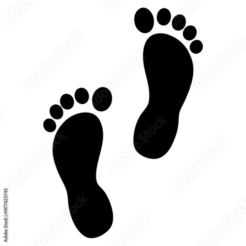 Footprints black silhouette vector illustration