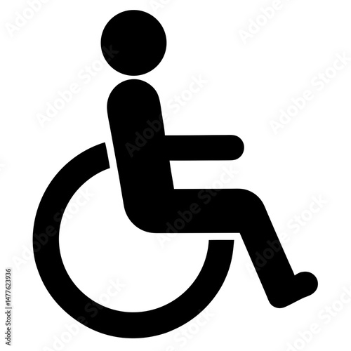 Person in wheelchair silhouette vector illustration