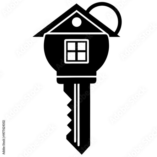 House key black silhouette vector illustration