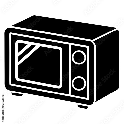 Simple microwave oven silhouette vector illustration
