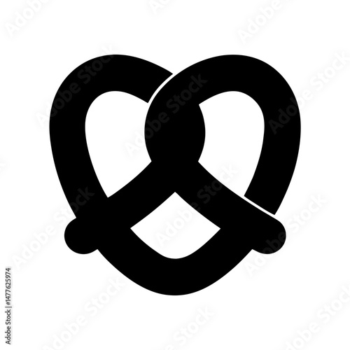 Simple pretzel food silhouette vector illustration