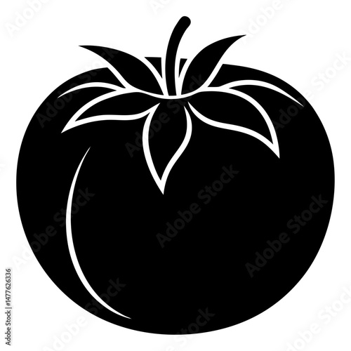 Simple tomato vegetable silhouette vector illustration