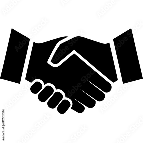 Handshake agreement business silhouette vector illustration