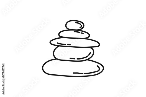 stacked river stones balanced outline icon