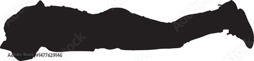  vector silhouette, woman lying on the floor face down