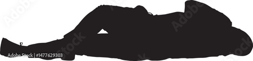  vector silhouette,man lying on the floor