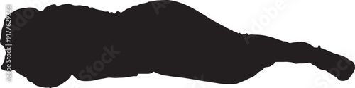  vector silhouette,front view of a woman lying on the floor