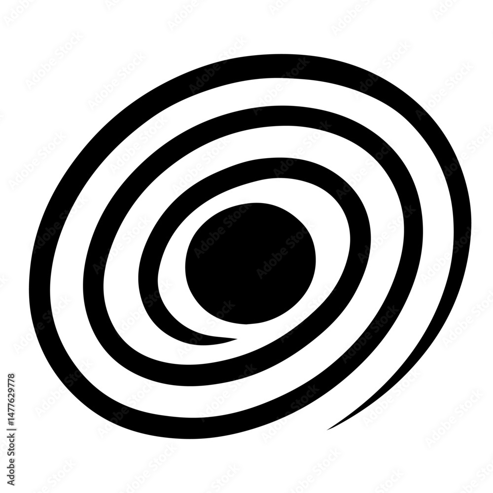 Naklejka premium Black hole icon on white background vector Vector space icon