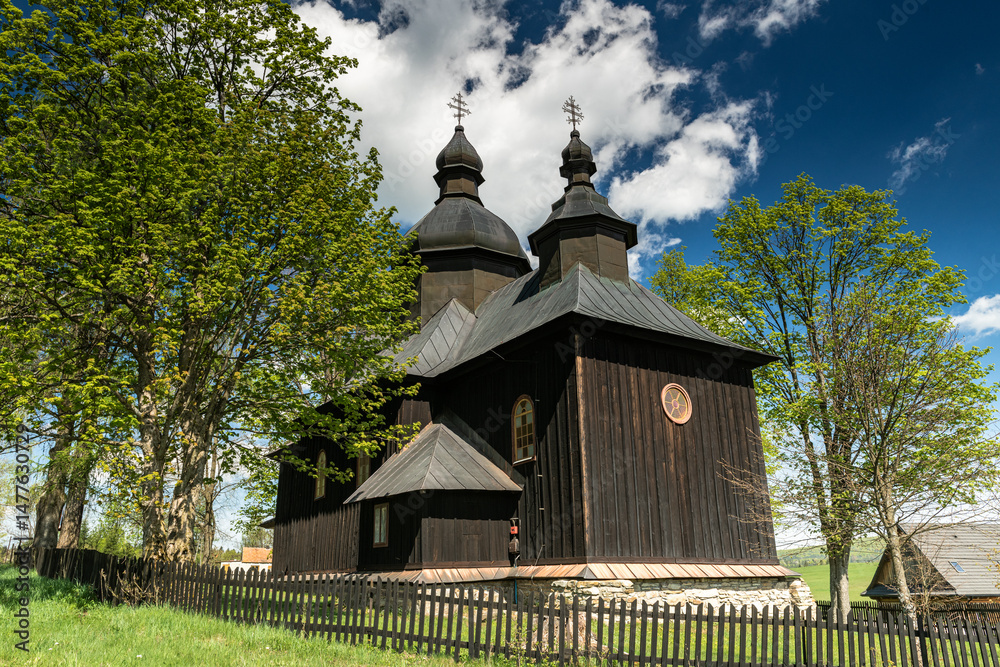 Fototapeta premium Church greek catholic of Blessed Virgin Mary in Krzywa, Poland.