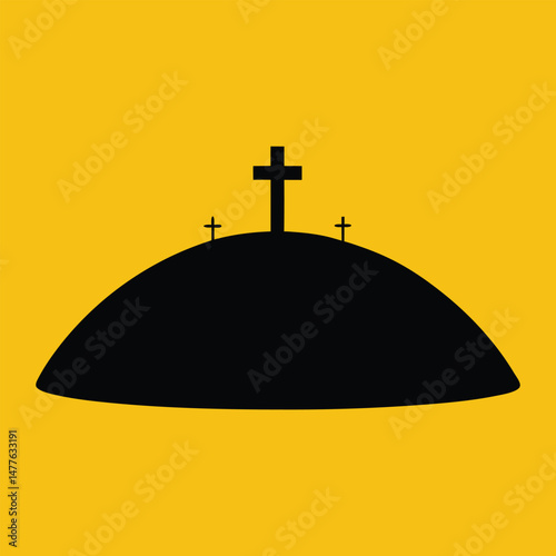 vector illustration of a Grave mound