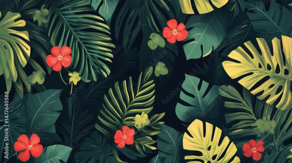 Fototapeta premium Tropical foliage pattern