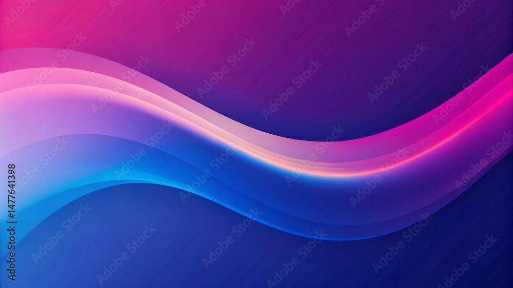 Obraz premium Abstract Pink And Blue Flowing Wave Wallpaper