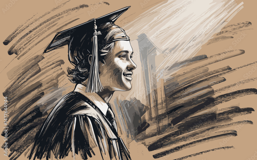Obraz premium Graduation Celebration Illustration