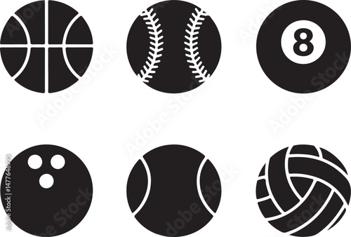Soccer Players Silhouette Set: A collection of six dynamic soccer players silhouettes captured in action, showcasing various dribbling techniques and athletic postures. 
