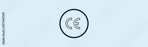 Certification EU safety sign, warning sign, certification mark.