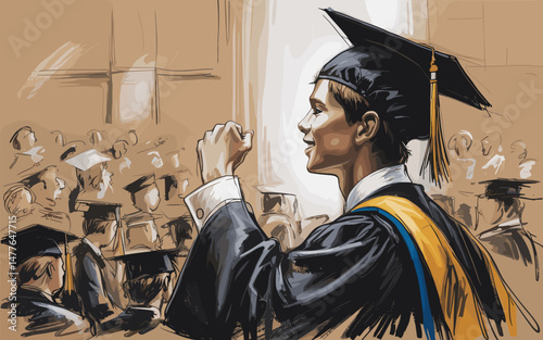 Graduation Celebration Illustration