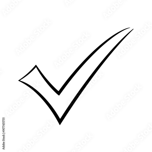 Simple black checkmark icon on white background  