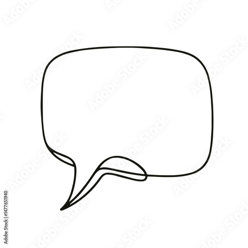 Empty speech bubble outline for dialogue or communication  
