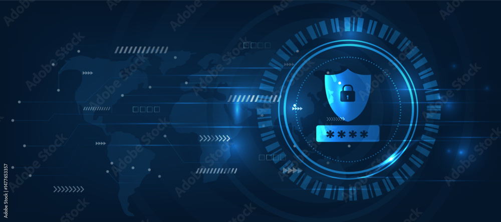 Obraz premium cyber security firewall protection concept