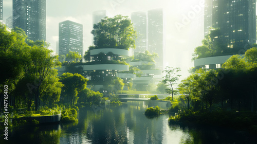 Environmental urban landscape solutions futuristic city eco-solutions