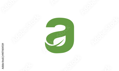 a graphic image with a leaf letter theme, white background. vector graphic base.