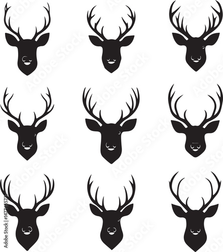 deer silhouette set