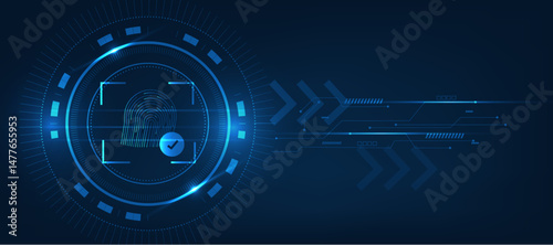 biometric fingerprint lock system concept icon 