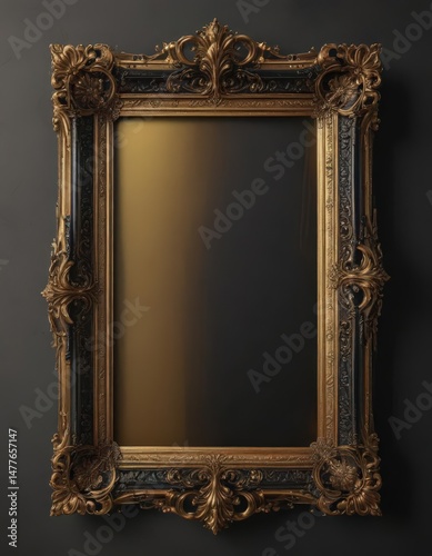 Black & gold ornate frame, shimmering accents,  luxury,  royal,  rich