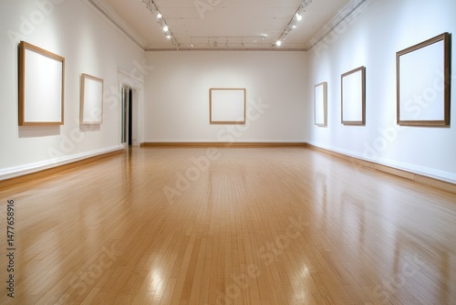 Wallpaper Mural Art gallery interior with blank frames for exhibition display Torontodigital.ca